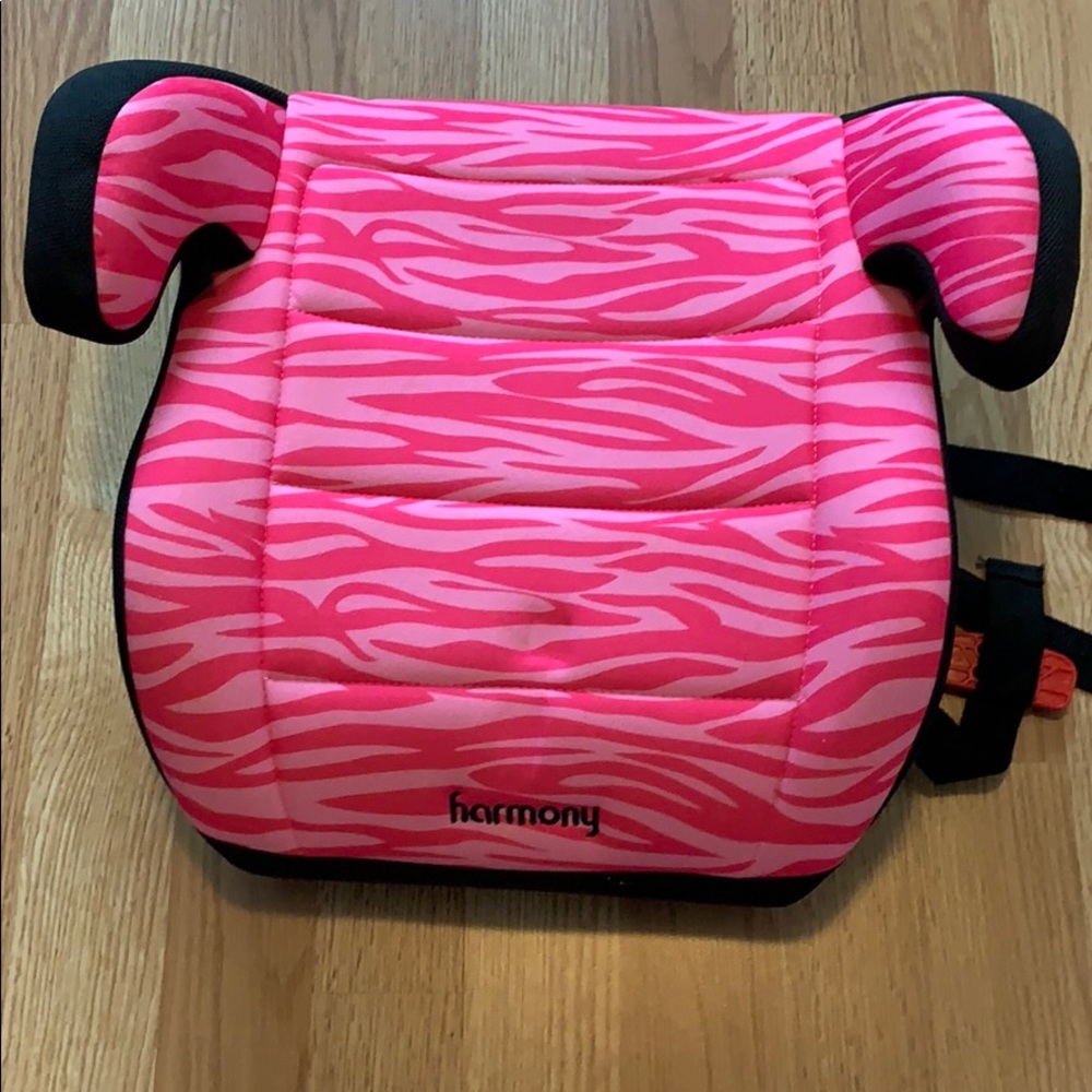 Pink zebra booster seat